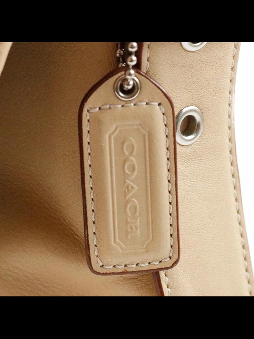 Vintage Coach L3Q-9480 Soho Flap Crossbody Shoulder Bag Leather Camel Beige - Picture 7 of 15
